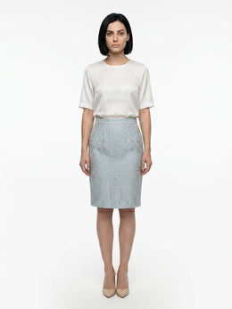 Dolce & Gabbana Hellblauer Midirock aus Polyester
