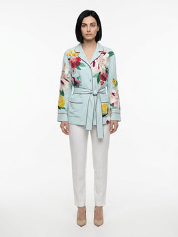 Dolce & Gabbana Blaues Hemd mit Elastan-Muster
