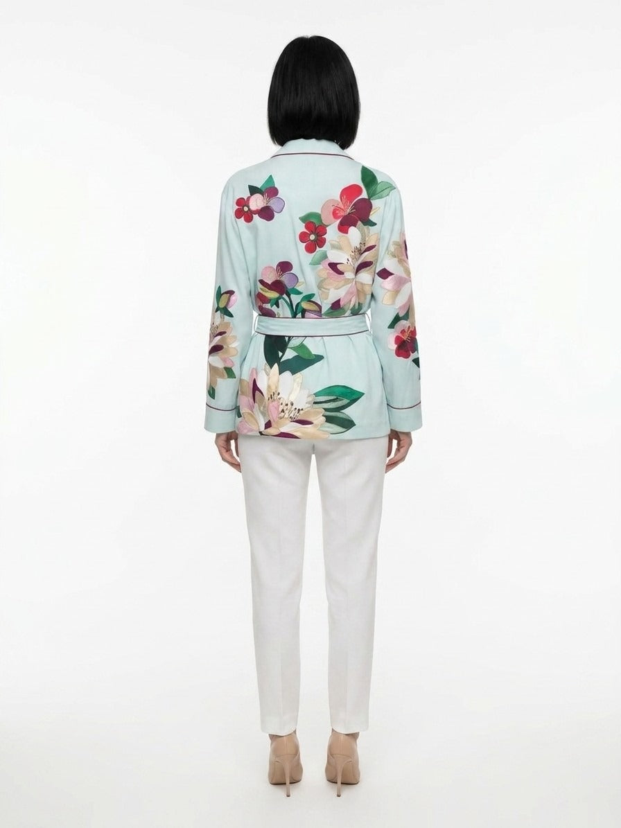 Dolce & Gabbana Blaues Hemd mit Elastan-Muster