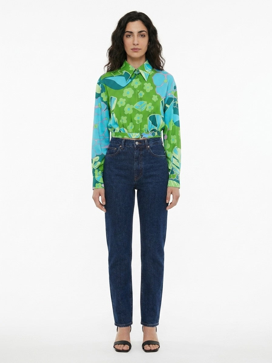 Dolce & Gabbana Mehrfarbiges Hemd aus Elasthan mit Muster
