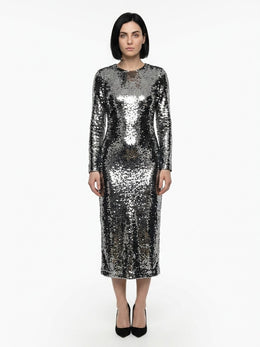 Dolce & Gabbana Silbernes Cocktailkleid aus Polyester