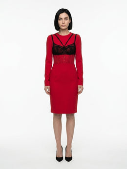 Dolce & Gabbana Cocktailkleid aus Bordeaux-Elastan