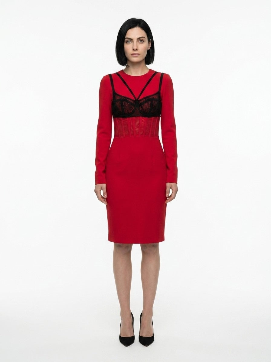 Dolce & Gabbana Cocktailkleid aus Bordeaux-Elastan