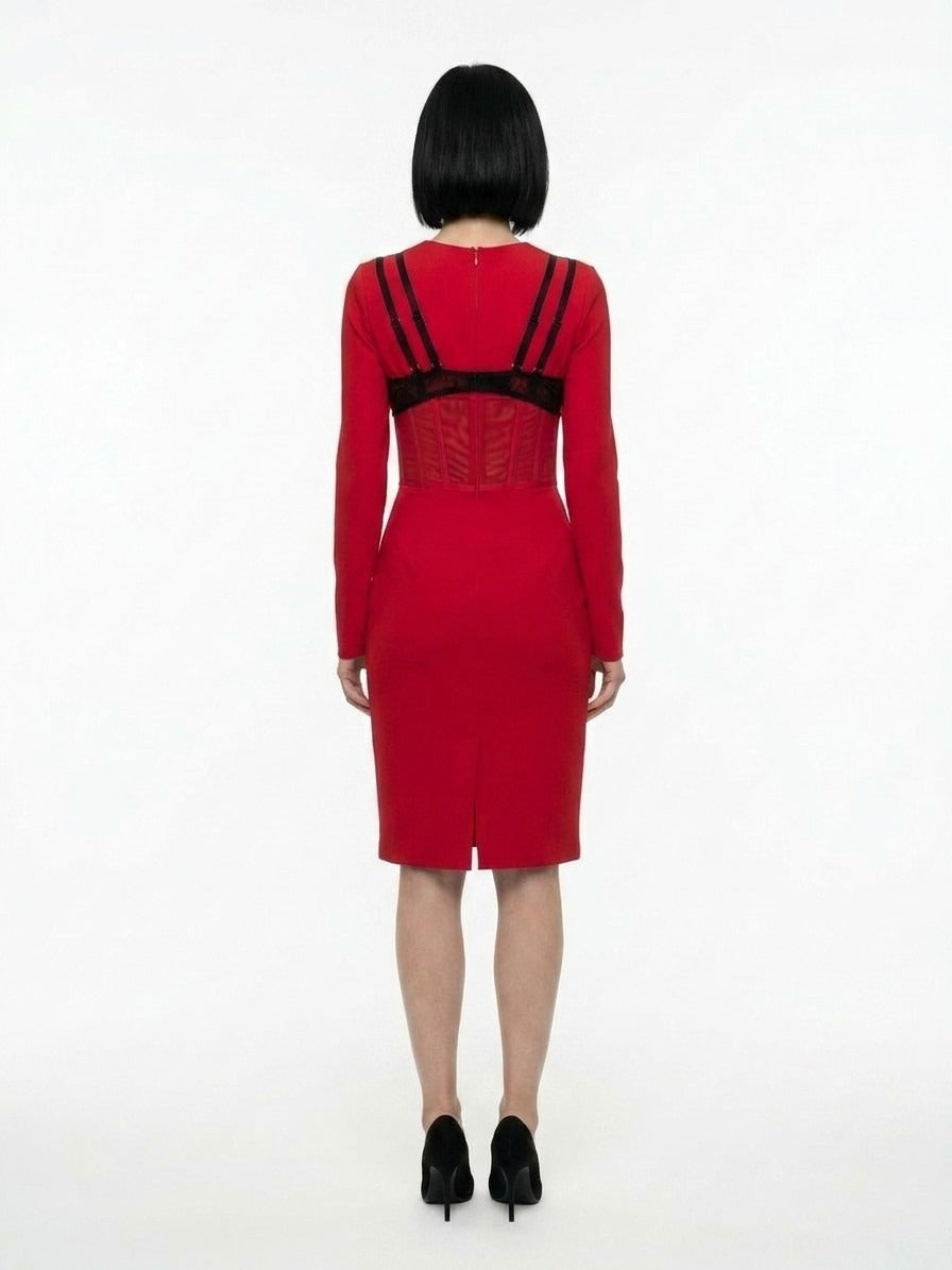 Dolce & Gabbana Cocktailkleid aus Bordeaux-Elastan