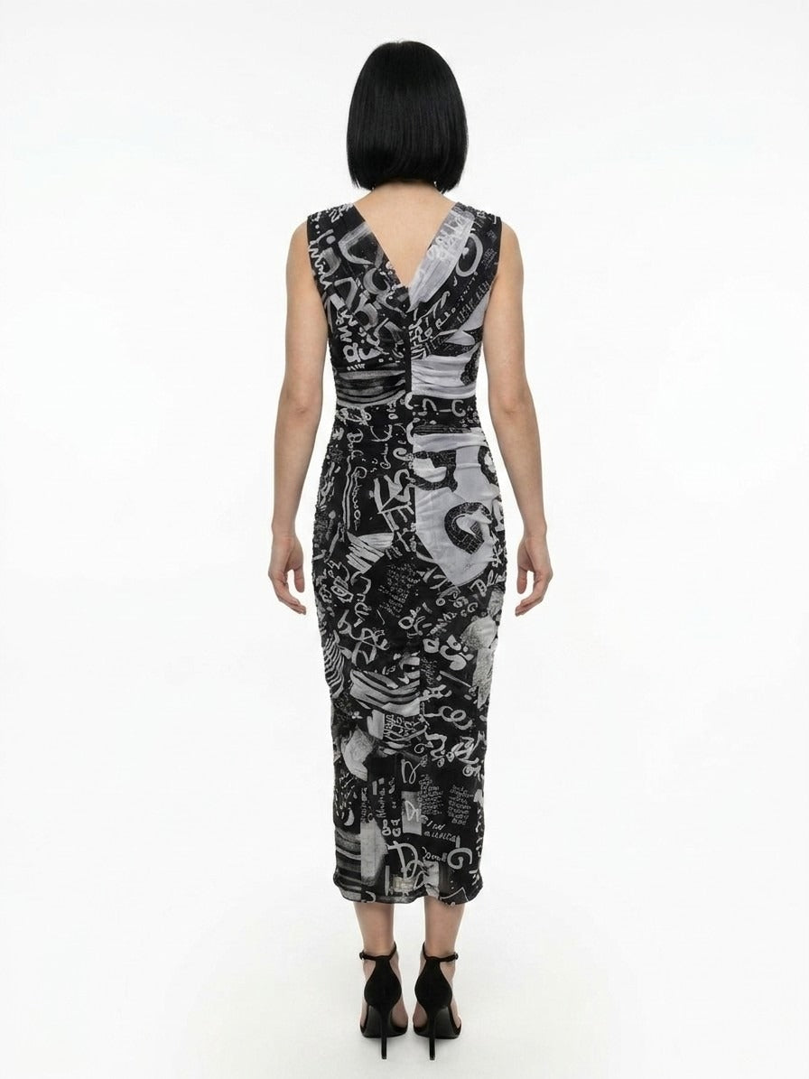 Dolce & Gabbana Zweifarbige Elastan-Freizeitkleid