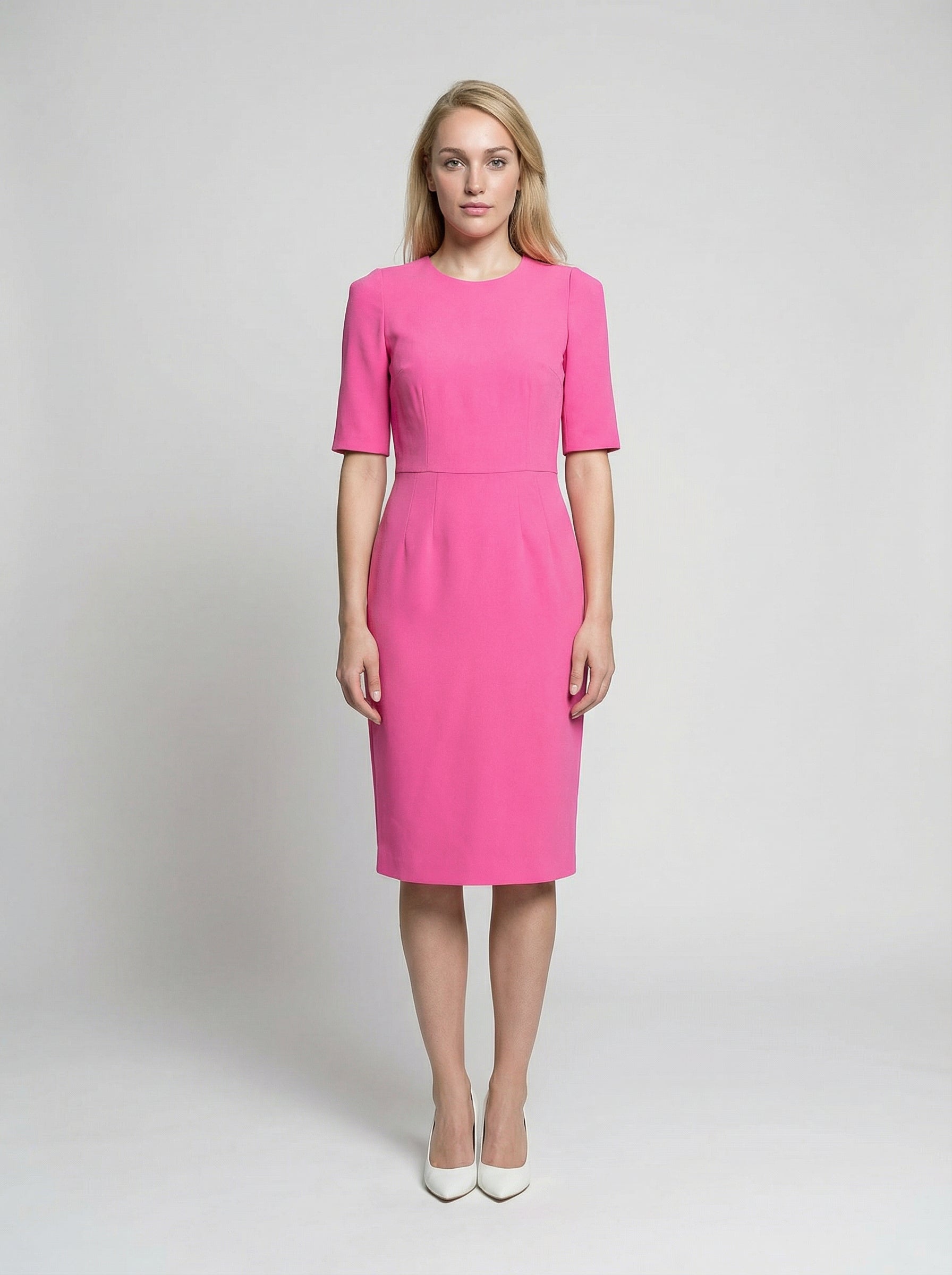 Dolce & Gabbana Elegantes rosa Acetatkleid für den eleganten Abend