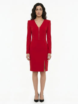 Dolce & Gabbana Rotes Baumwoll-Cocktailkleid