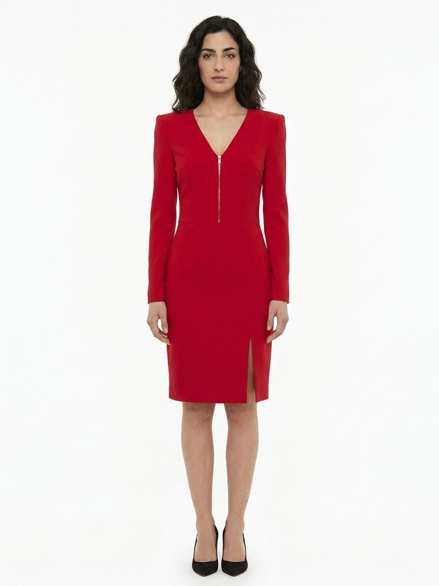 Dolce & Gabbana Rotes Baumwoll-Cocktailkleid