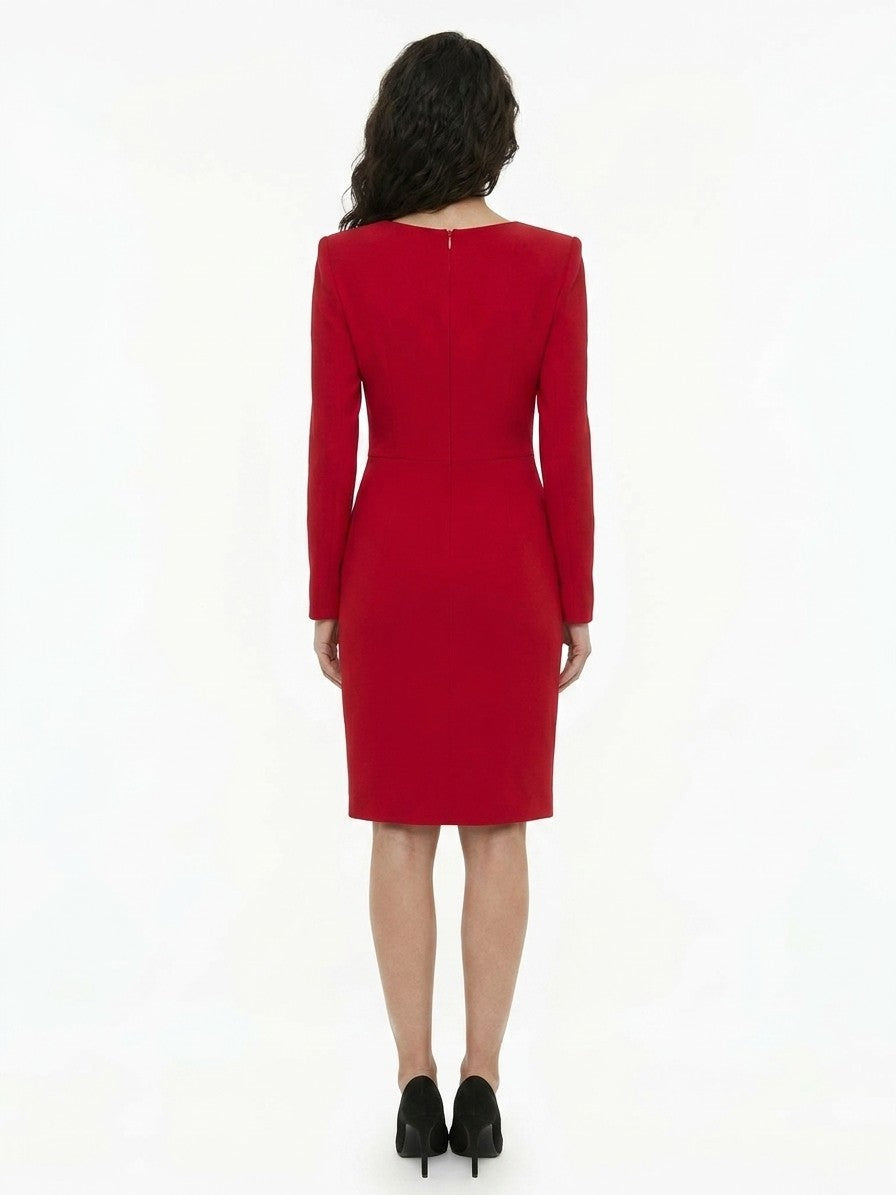 Dolce & Gabbana Rotes Baumwoll-Cocktailkleid