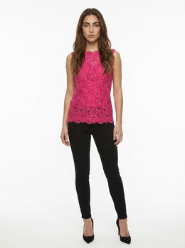 Dolce & Gabbana Ärmelloses T-Shirt aus Baumwolle in Pink