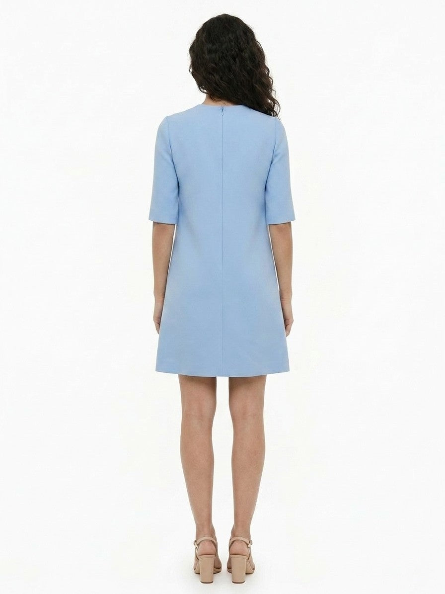 Dolce & Gabbana Hellblaues Freizeitkleid aus reiner Schurwolle