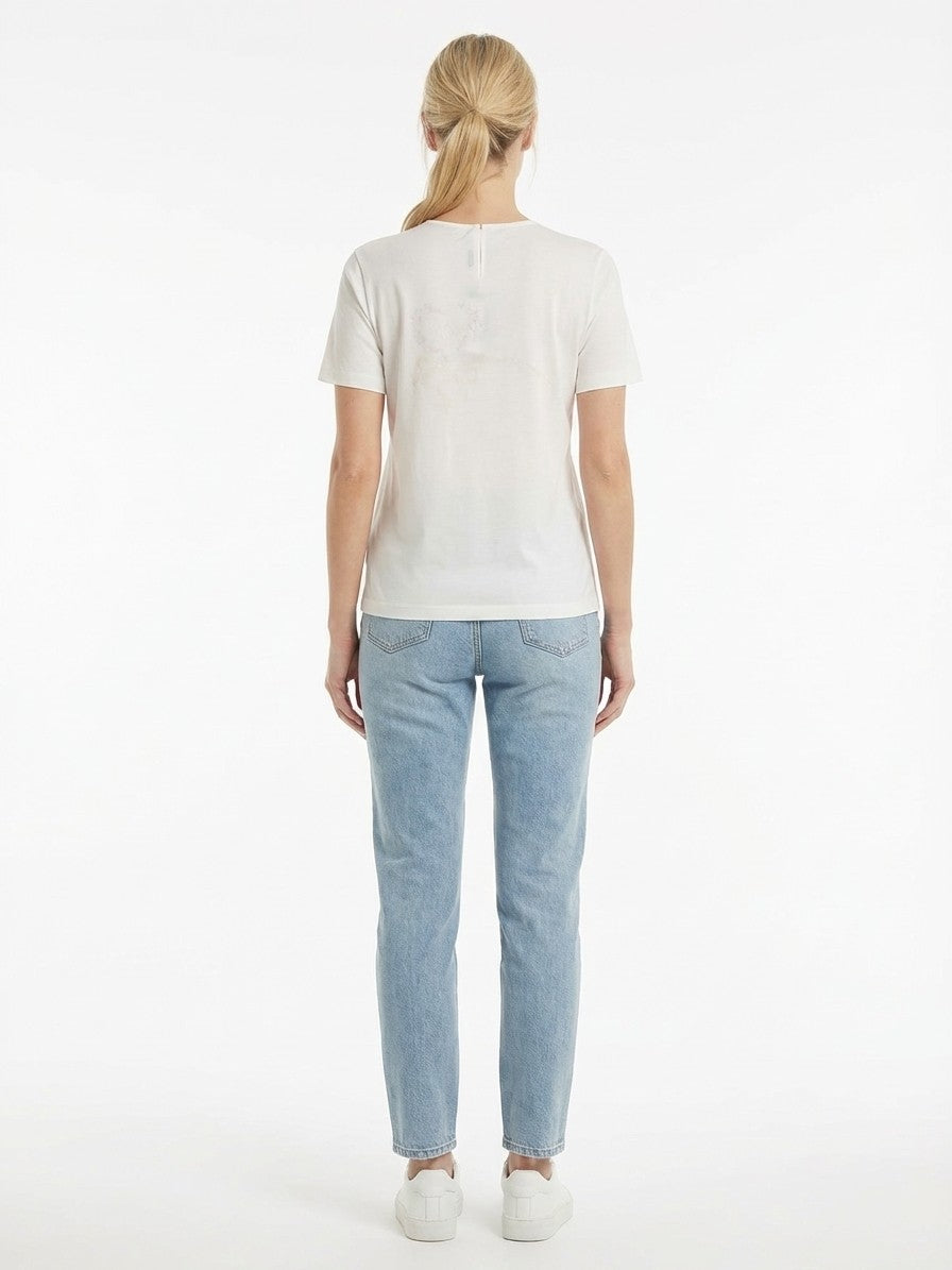 Dolce & Gabbana Weißes Seiden-T-Shirt