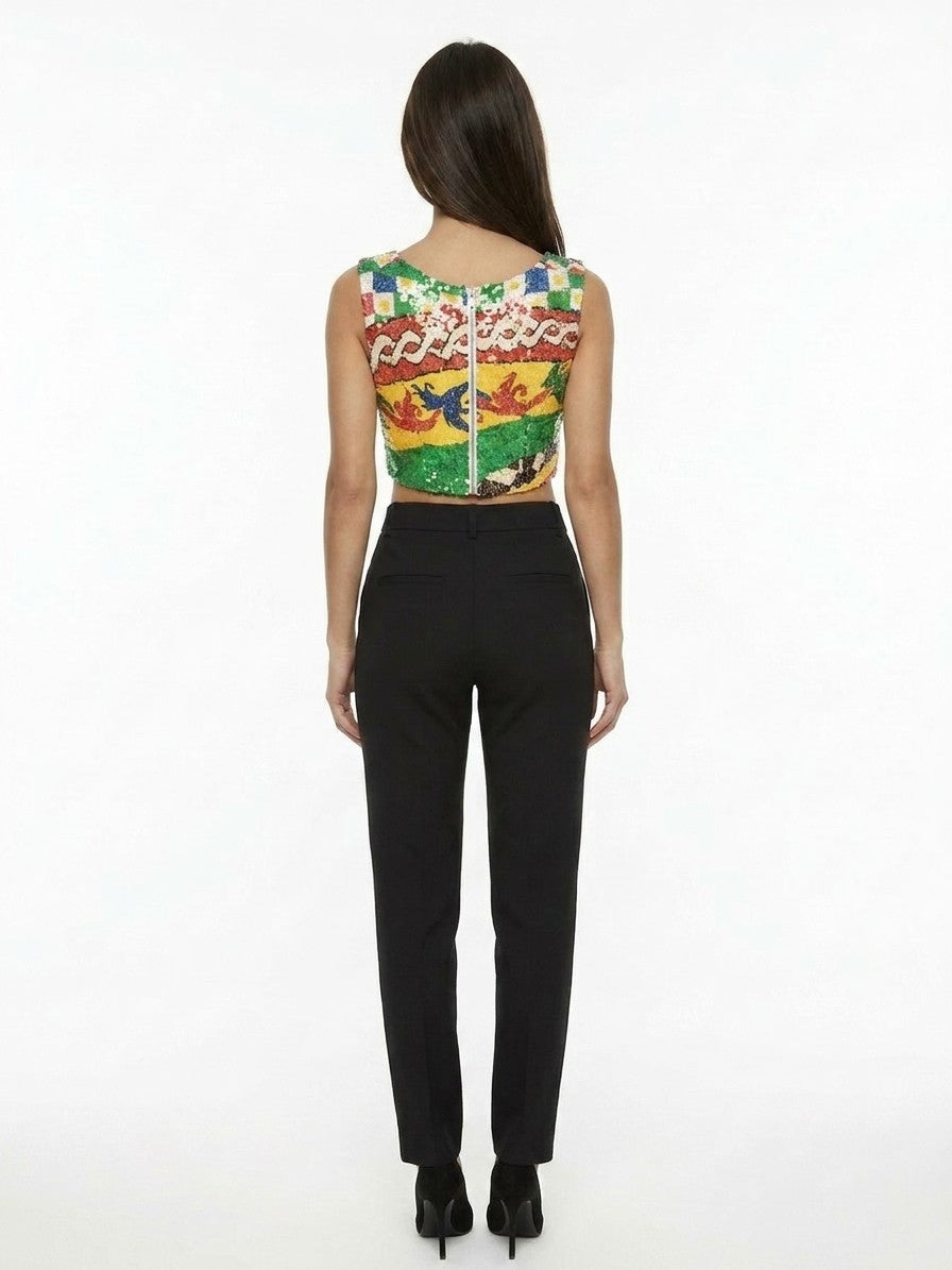 Dolce & Gabbana Ärmelloses T-Shirt aus Polyester in Multicolor