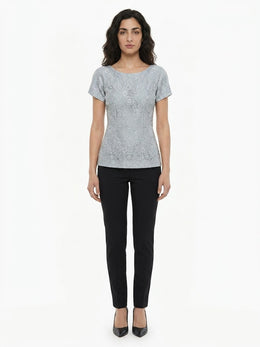 Dolce & Gabbana Hellblaue Polyamid-Bluse