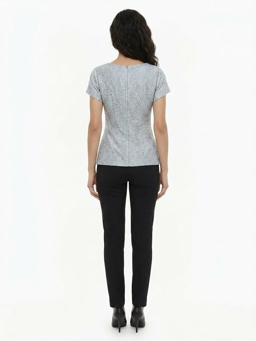 Dolce & Gabbana Hellblaue Polyamid-Bluse