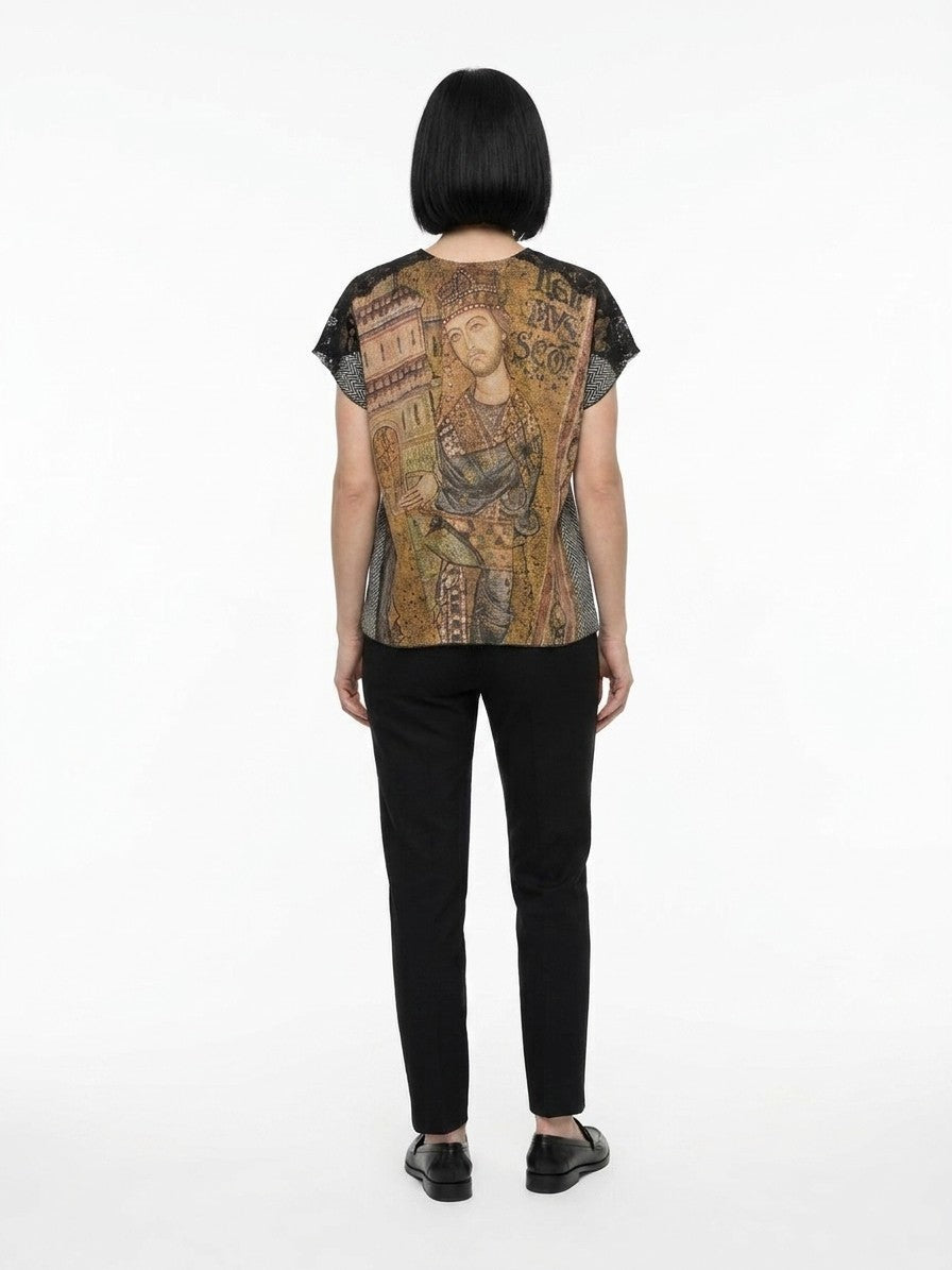 Dolce & Gabbana Blaues Polyamid-T-Shirt