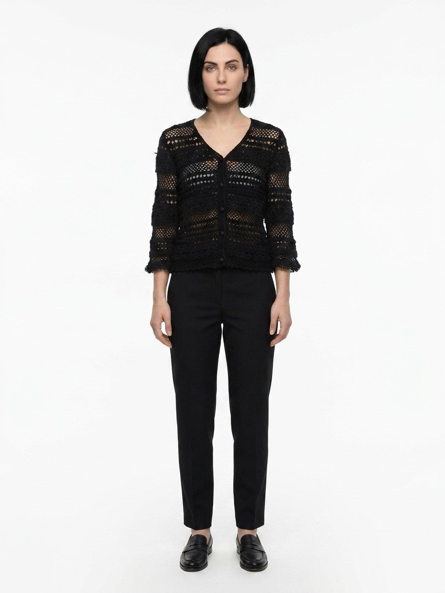 Dolce & Gabbana Schwarzer Baumwollcardigan