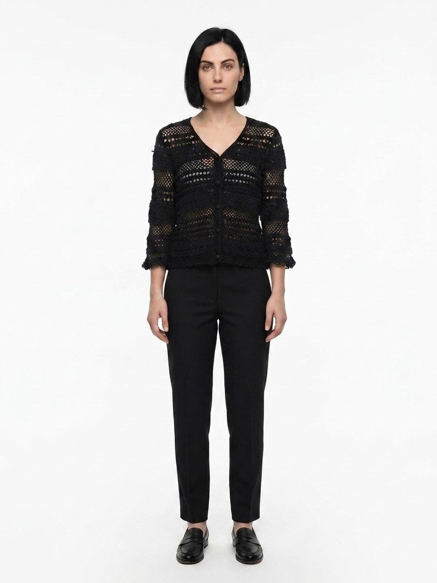 Dolce & Gabbana Schwarzer Baumwollcardigan
