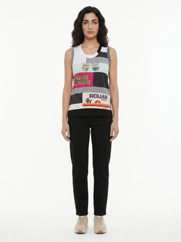 Dolce & Gabbana Blaue Baumwoll-Tanktops