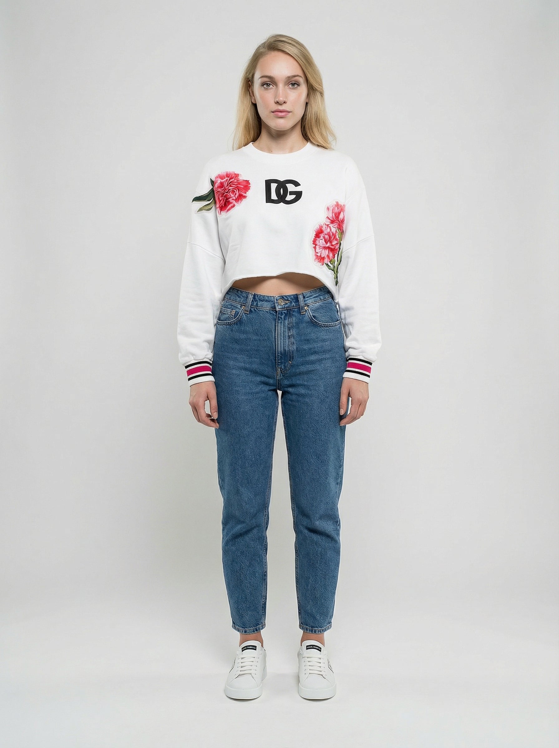 Dolce & Gabbana Weißes Baumwoll-Sweatshirt