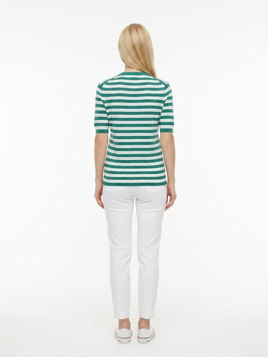 Dolce & Gabbana Blaues Seiden-T-Shirt