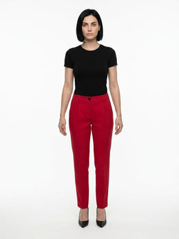Dolce & Gabbana Rote Elastan-Freizeithose