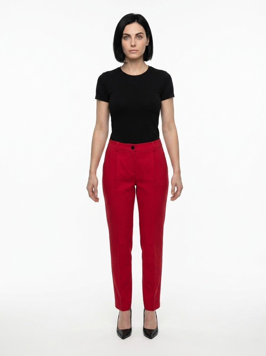 Dolce & Gabbana Rote Elastan-Freizeithose