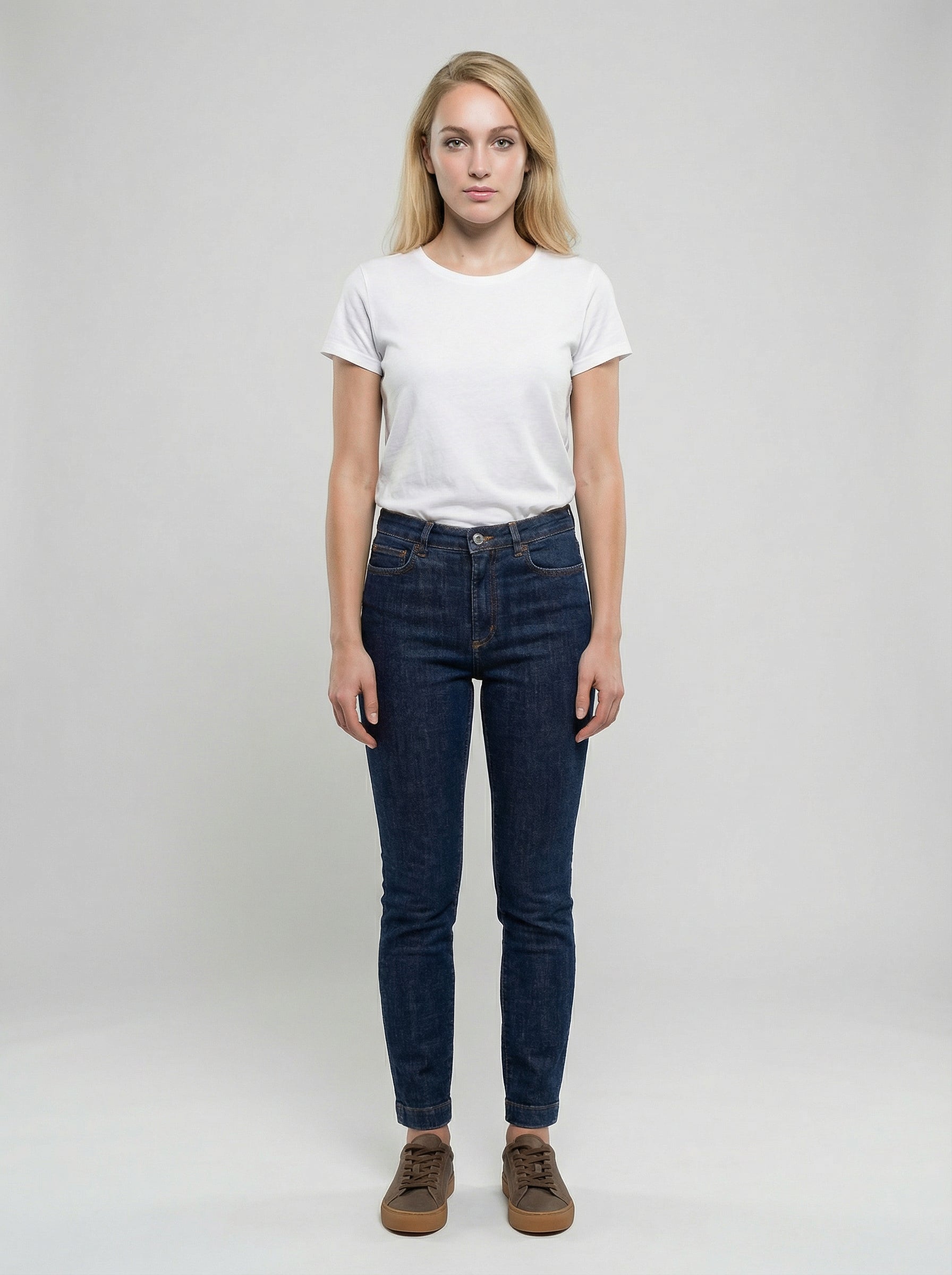 Dolce & Gabbana Marineblaue Baumwoll-Skinny-Jeans