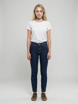 Dolce & Gabbana Marineblaue Baumwoll-Skinny-Jeans