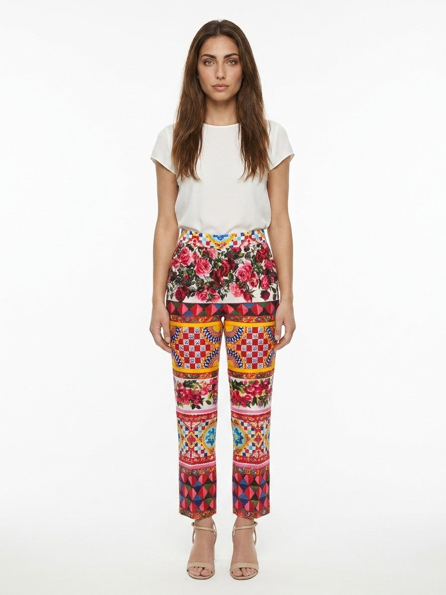 Dolce & Gabbana Mehrfarbige Baumwoll-Freizeithose
