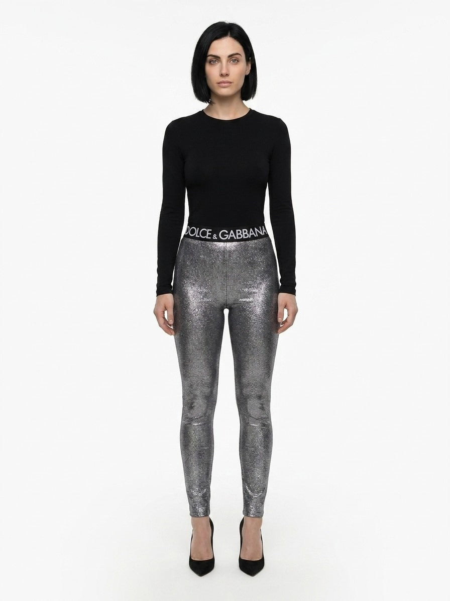 Dolce & Gabbana Graue Polyester-Leggings