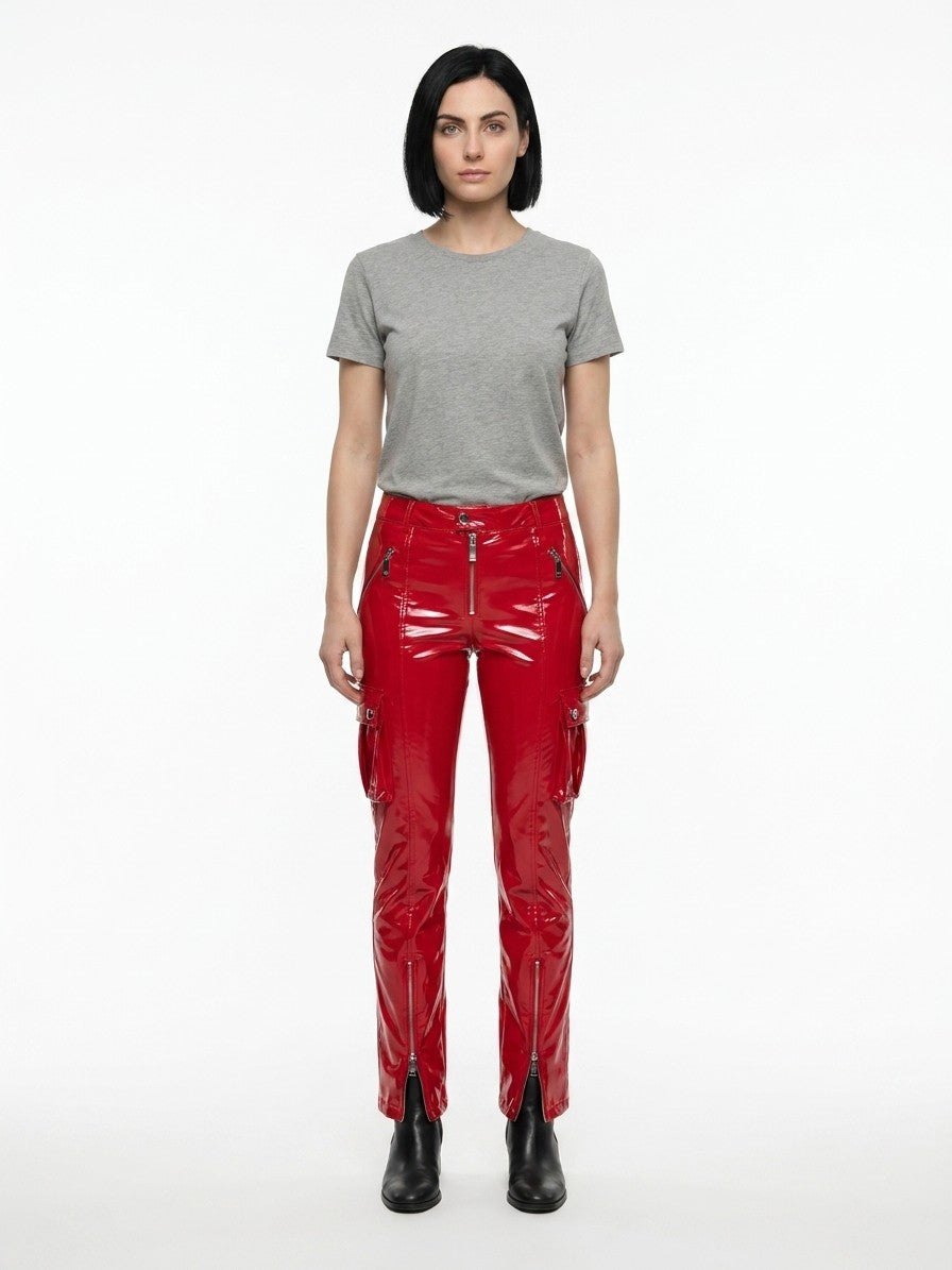 Dolce & Gabbana Rote Elastan-Freizeithose