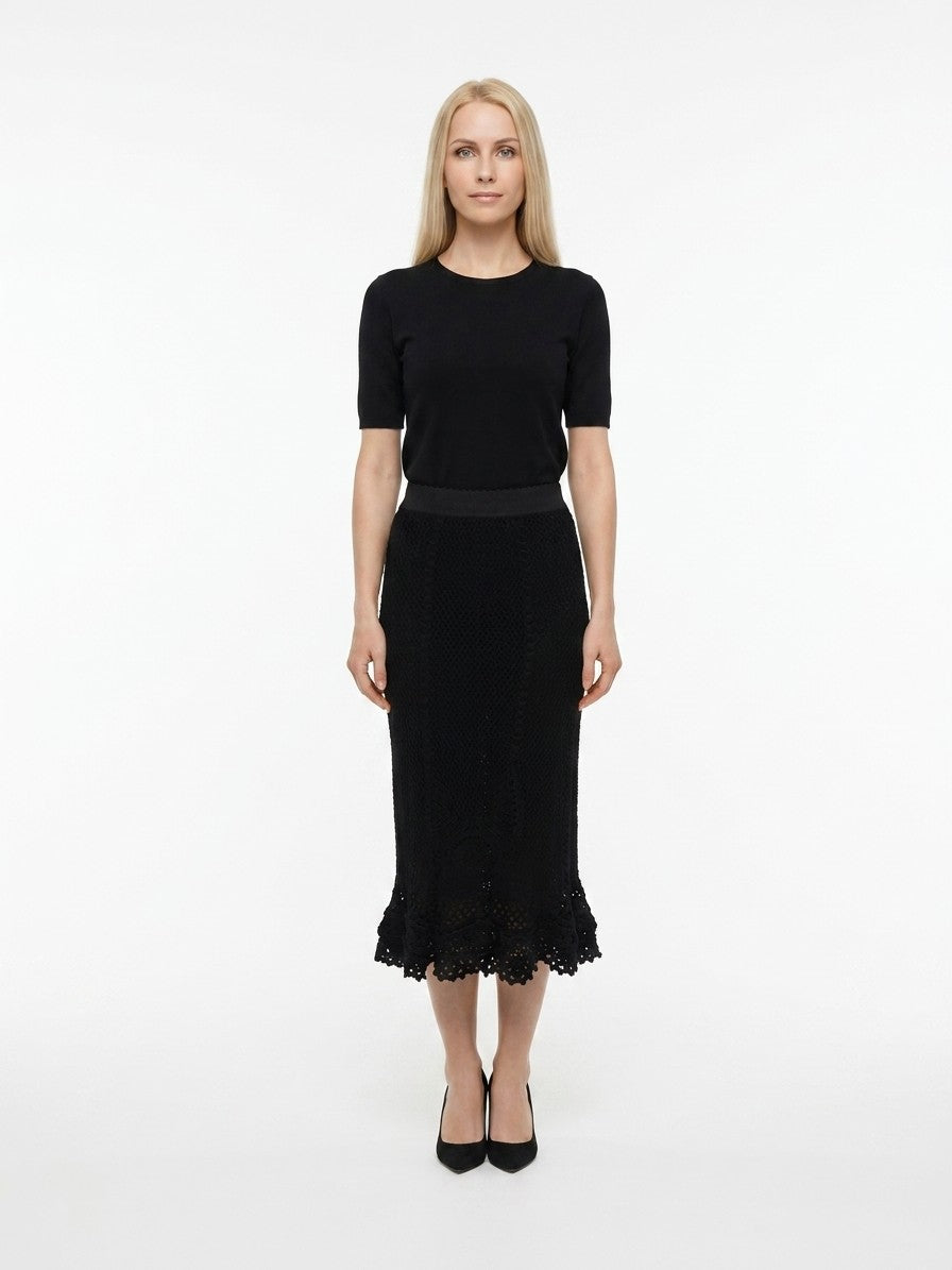 Dolce & Gabbana Schwarzes Etuikleid aus reiner Schurwolle