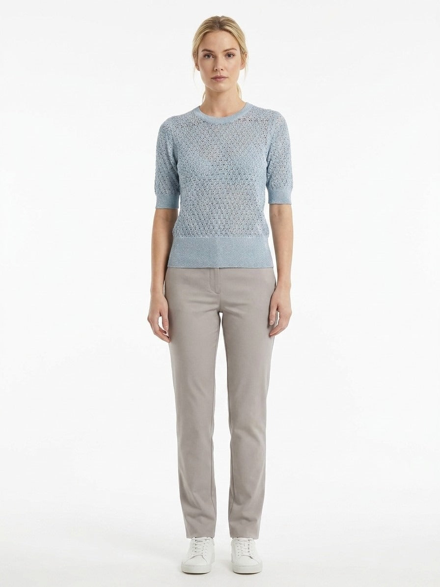 Dolce & Gabbana Hellblaues Sweatshirt aus reiner Schurwolle