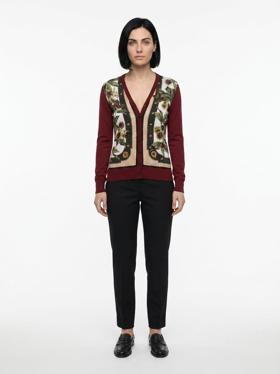 Dolce & Gabbana Mehrfarbige Seidenstrickjacke