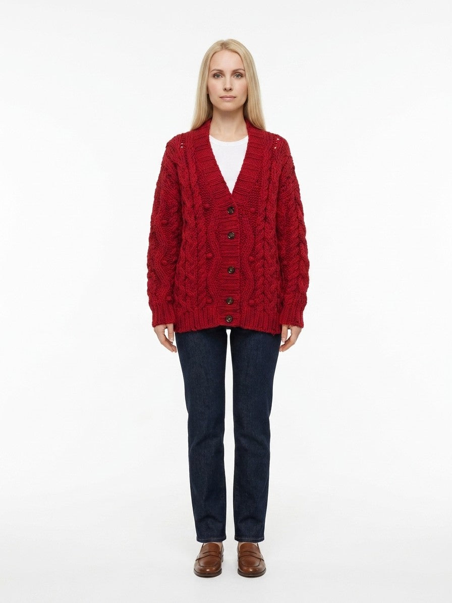Dolce & Gabbana Cardigan aus bordeauxroter Schurwolle