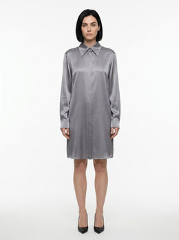 Dolce & Gabbana Graues Seiden-Casual-Kleid