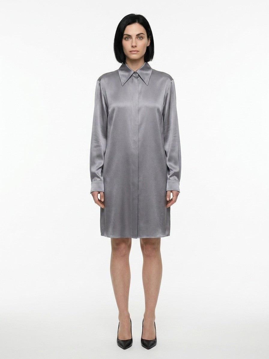 Dolce & Gabbana Graues Seiden-Casual-Kleid
