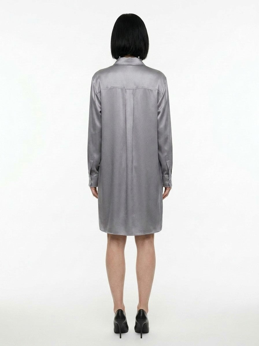 Dolce & Gabbana Graues Seiden-Casual-Kleid