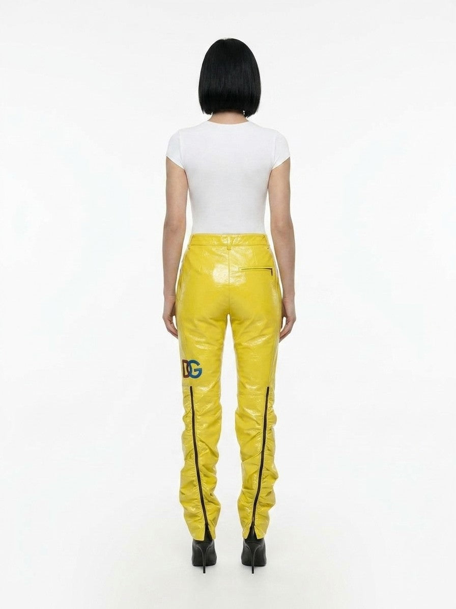 Dolce & Gabbana Gelbe Hose aus Polyester