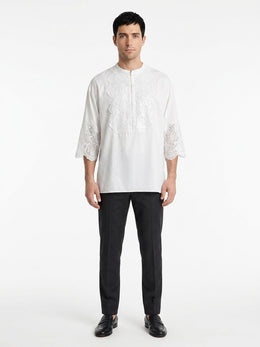 Dolce & Gabbana Weißes Baumwollkleidhemd