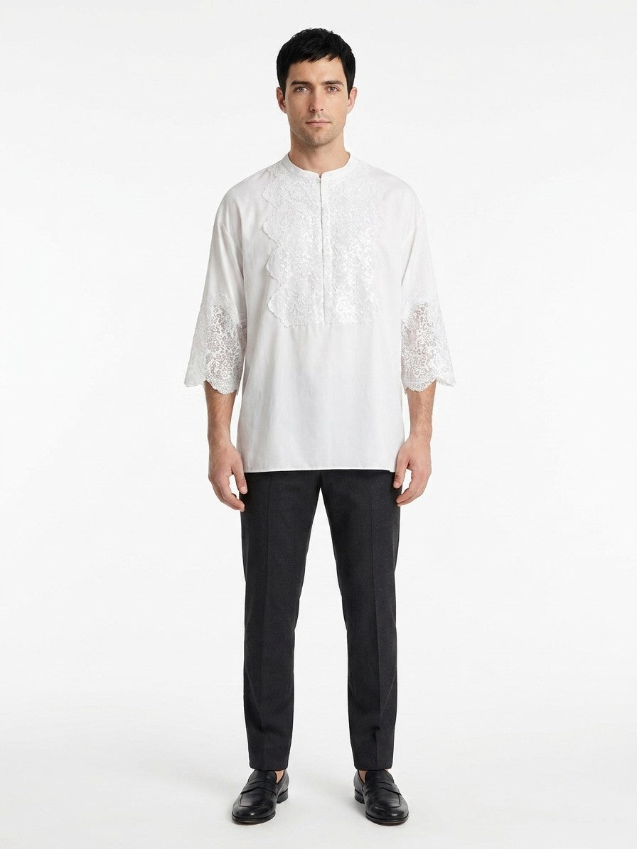 Dolce & Gabbana Weißes Baumwollkleidhemd