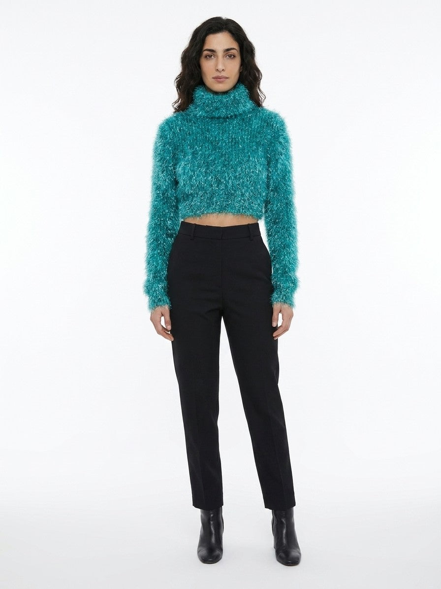 Dolce & Gabbana Blauer Rollkragenpullover aus Polyamid