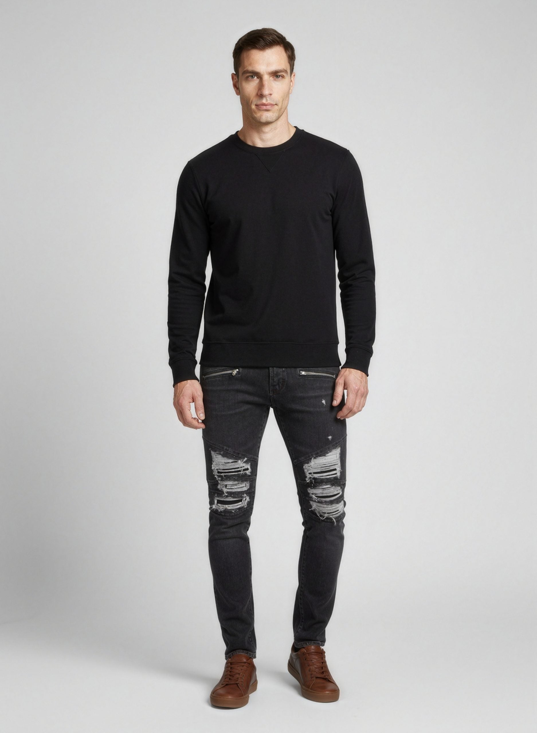 Balmain Schwarze Baumwoll-Jeans im Slim Fit