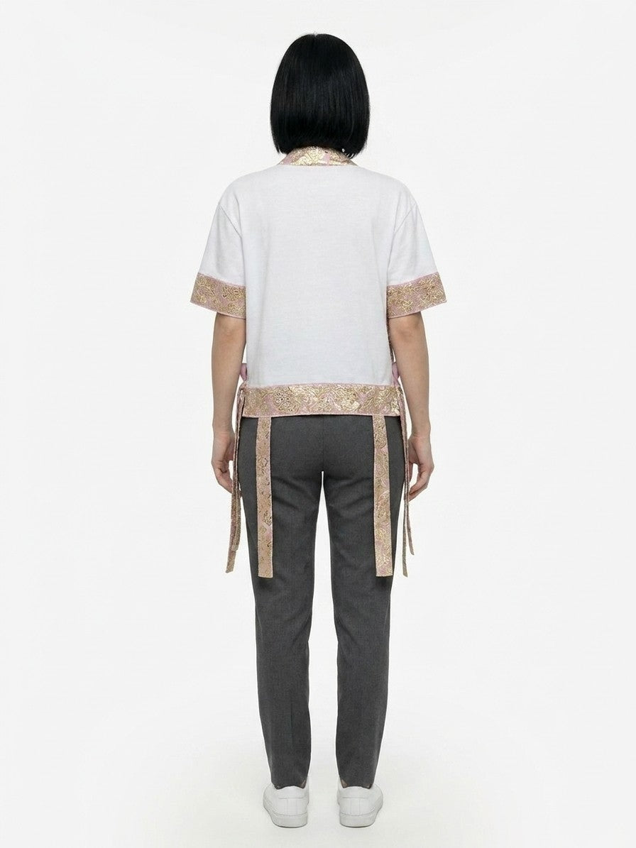 Dolce & Gabbana Weißes T-Shirt aus Elasthan
