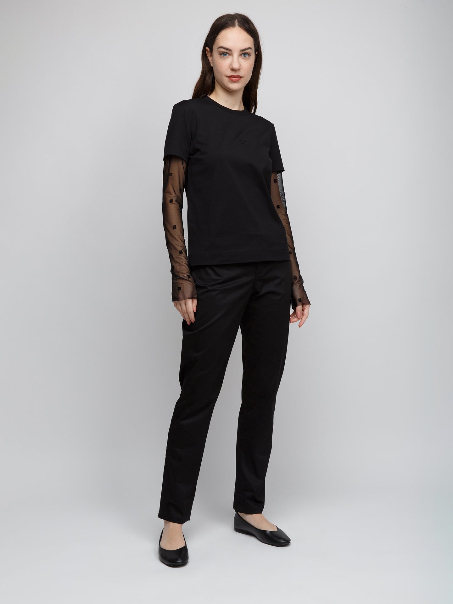Givenchy Schwarzes Langarm-T-Shirt aus Baumwolle
