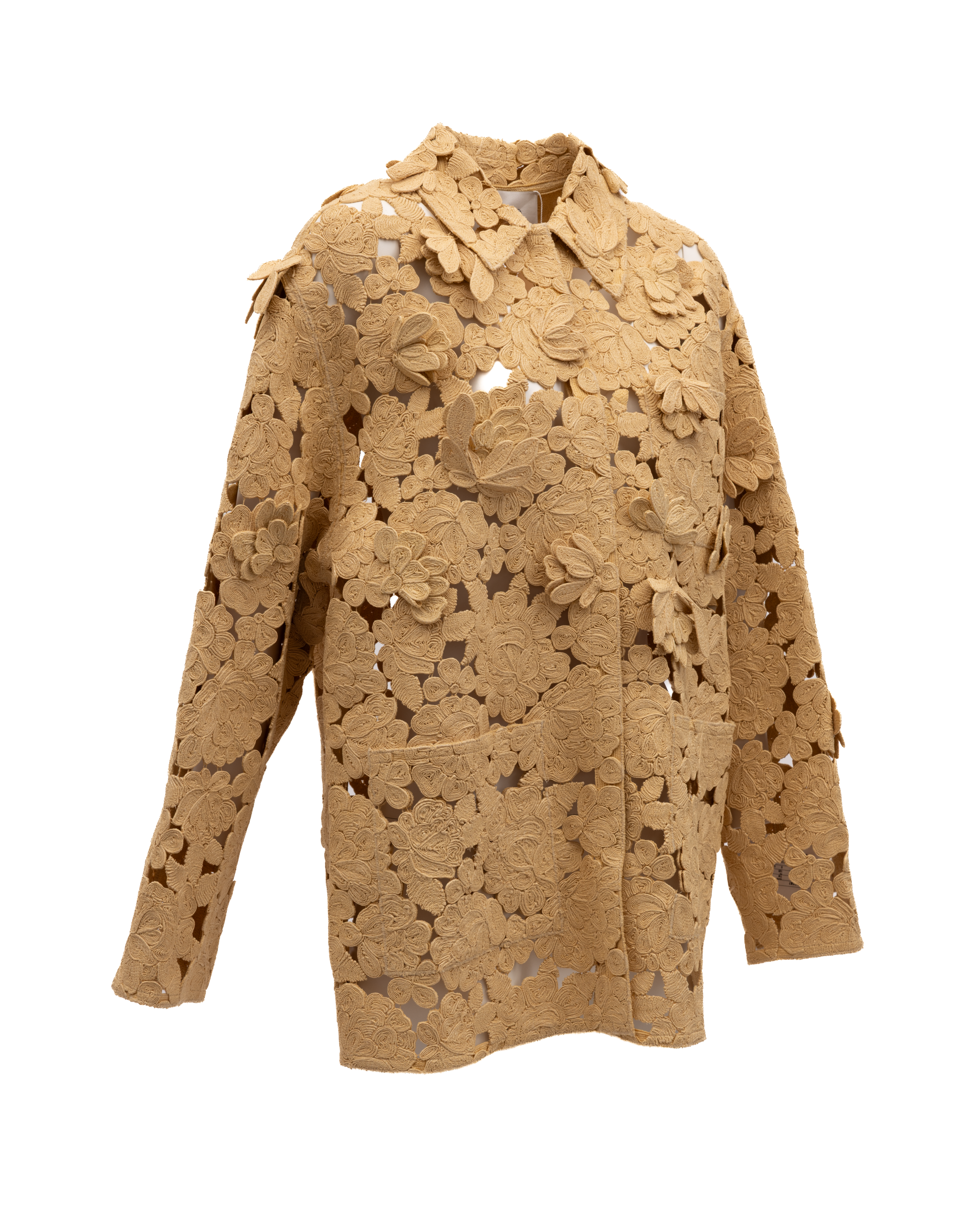 Valentino Garavani Beige Blumen-Spitzenjacke