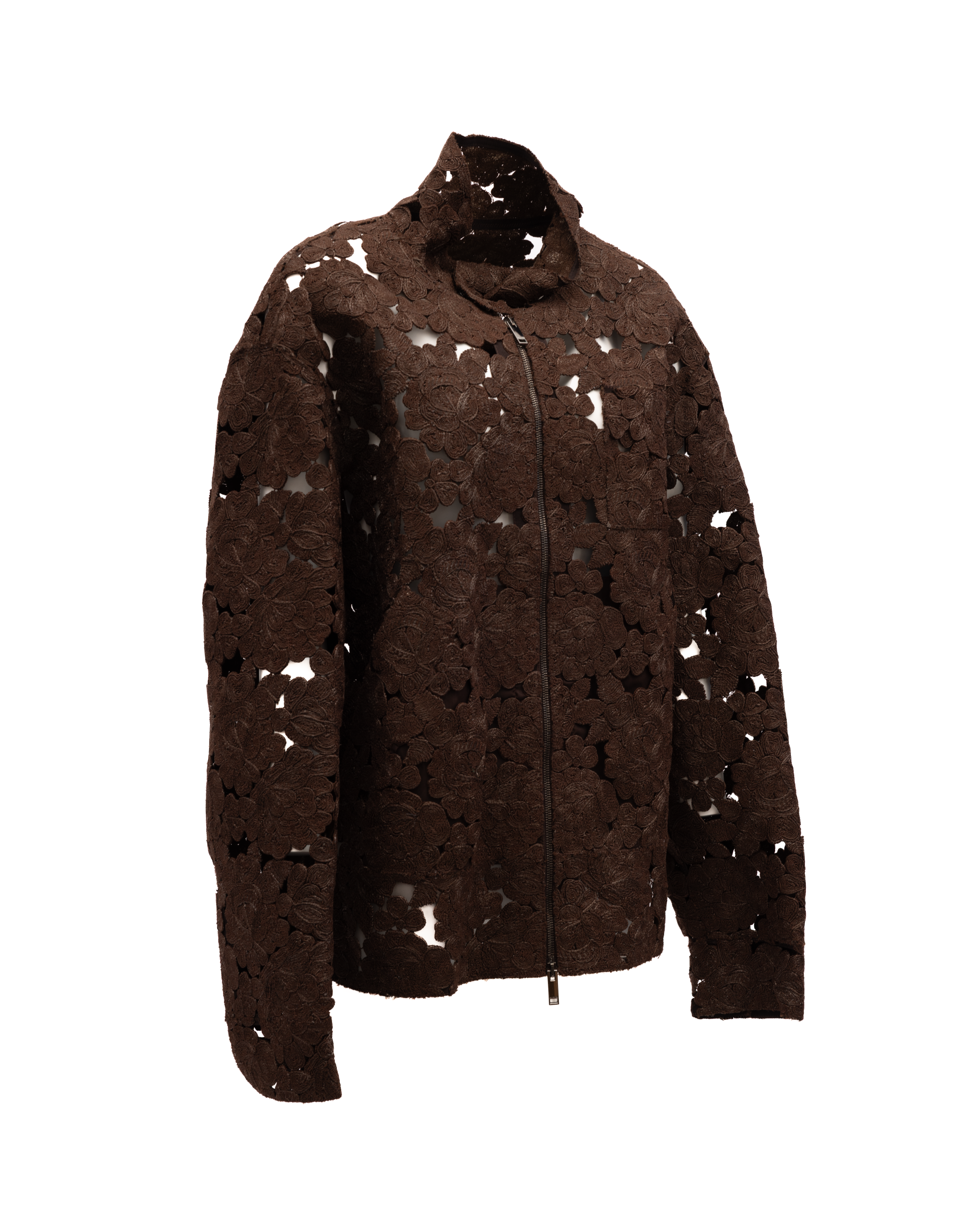 Valentino Garavani Brauner Blumen-Spitzen-Blazer