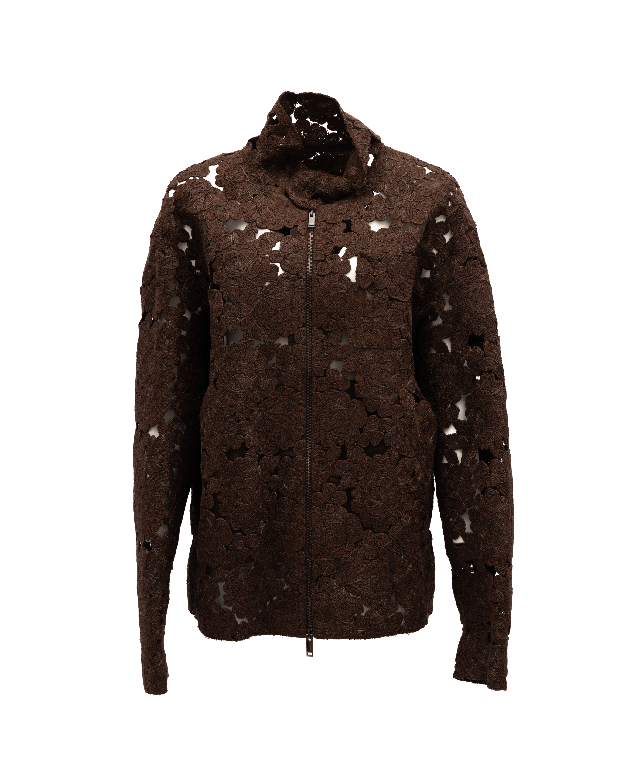 Valentino Garavani Brauner Blumen-Spitzen-Blazer