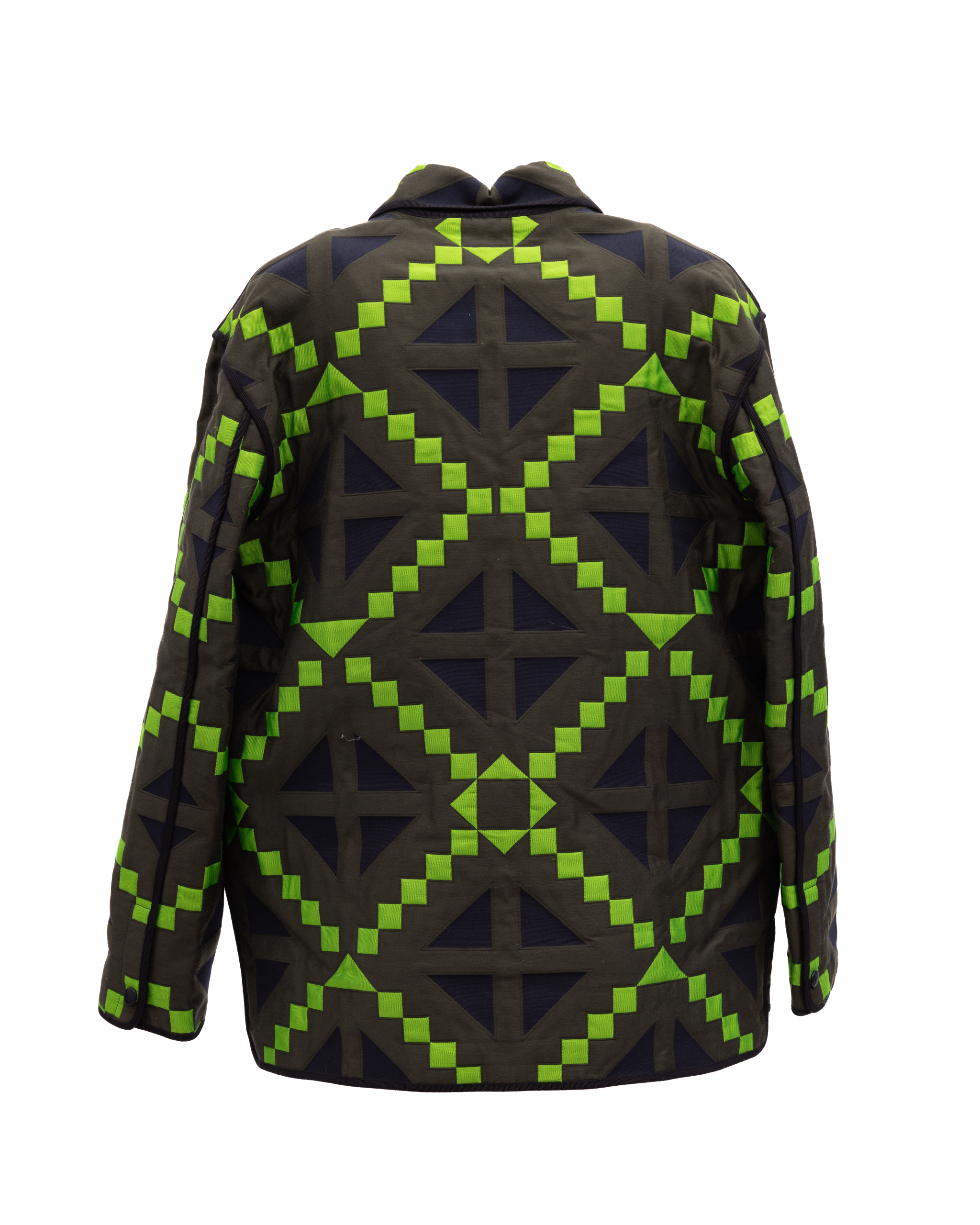 Valentino Garavani Grüne geometrische Knopfjacke
